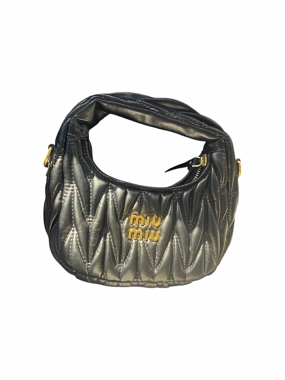 Wander matelassé nappa leather hobo bag